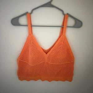Orange Crochet Tank Top